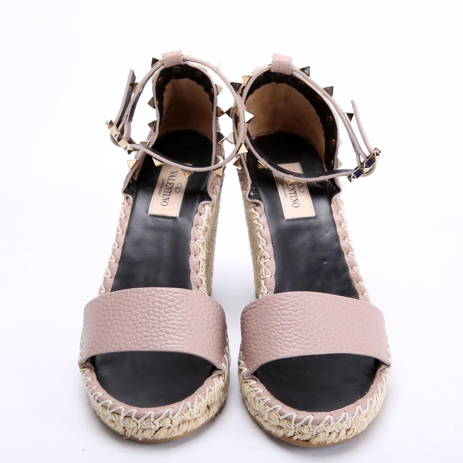 Rockstud Espadrille Wedges Size 36 Taupe