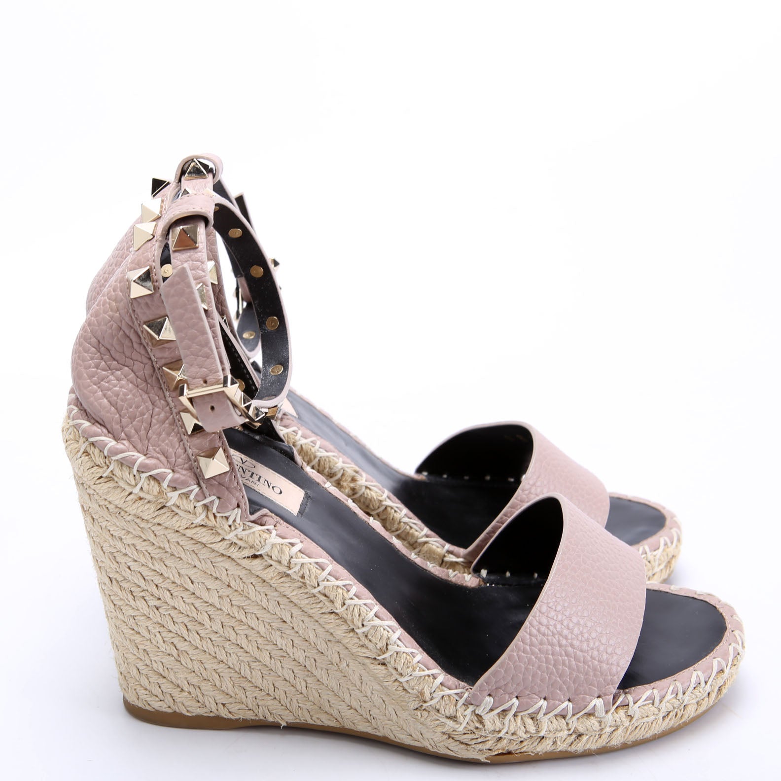 Rockstud Espadrille Wedges Size 36 Taupe