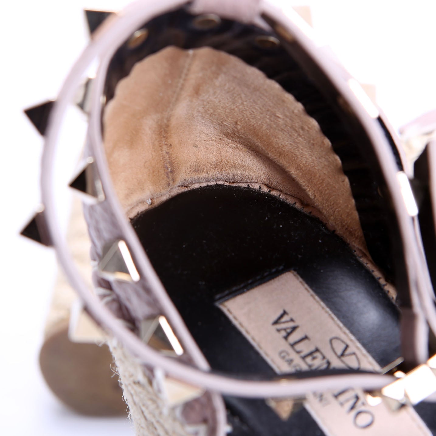 Rockstud Espadrille Wedges Size 36 Taupe