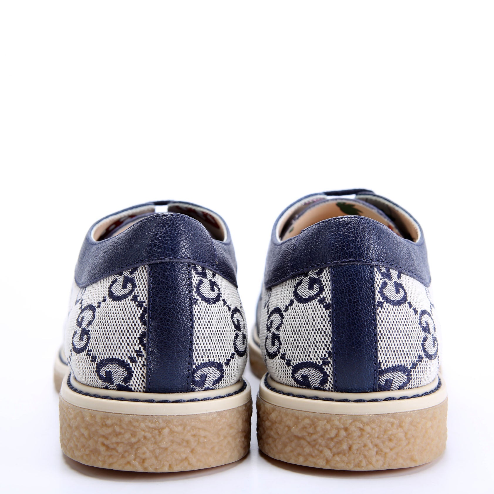 GG Canvas Lace-Up Brogue Oxfords Size 35 Blue