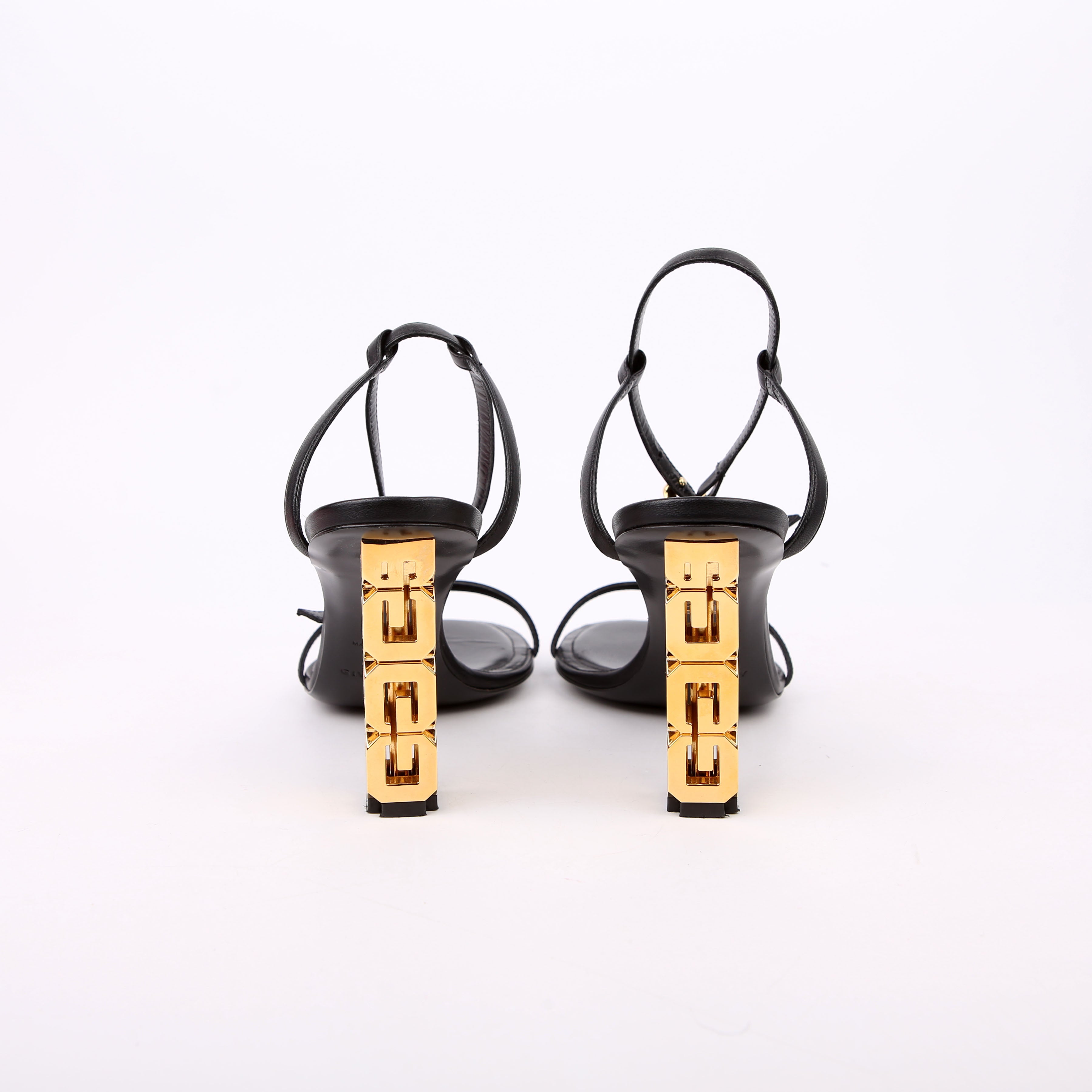 G Cube Sandal Heels Size 37.5 Black/Gold