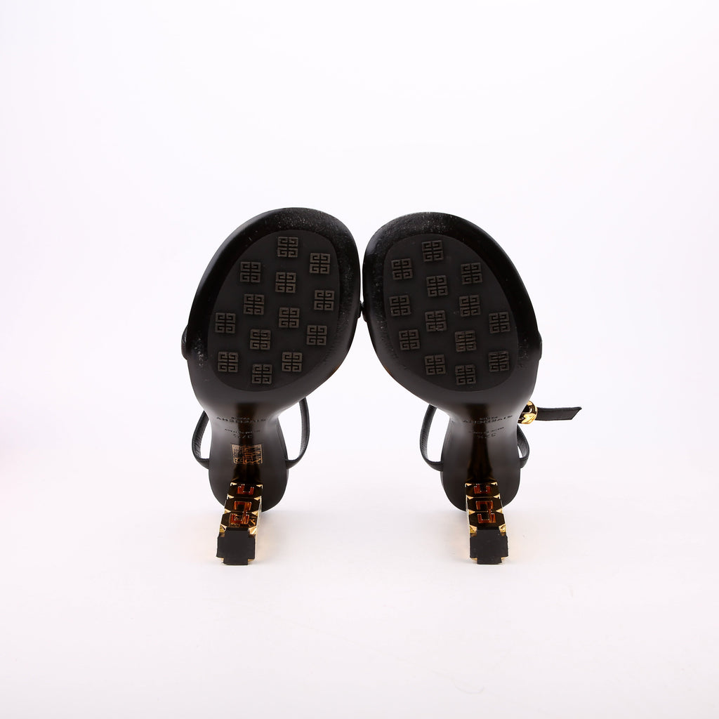 G Cube Sandal Heels Size 37.5 Black/Gold