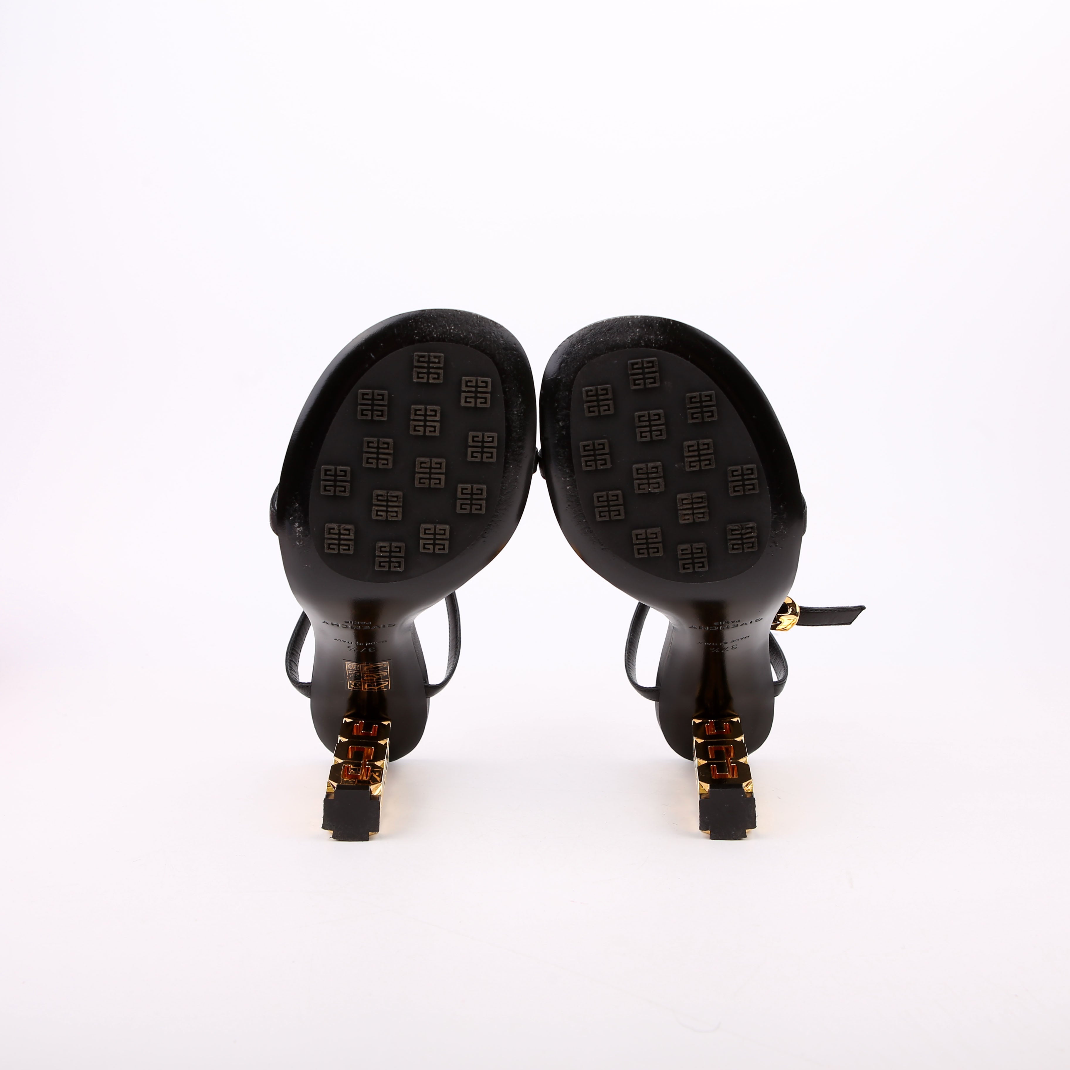 G Cube Sandal Heels Size 37.5 Black/Gold