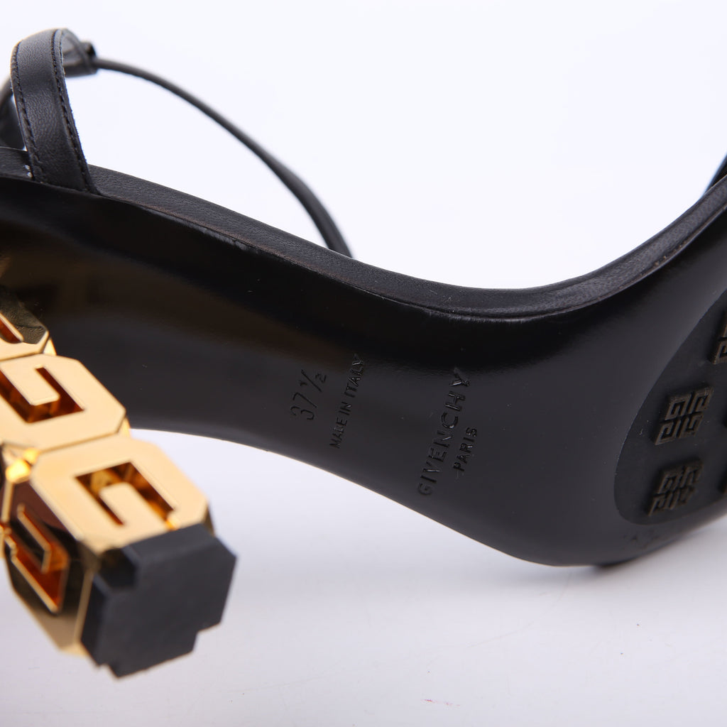 G Cube Sandal Heels Size 37.5 Black/Gold