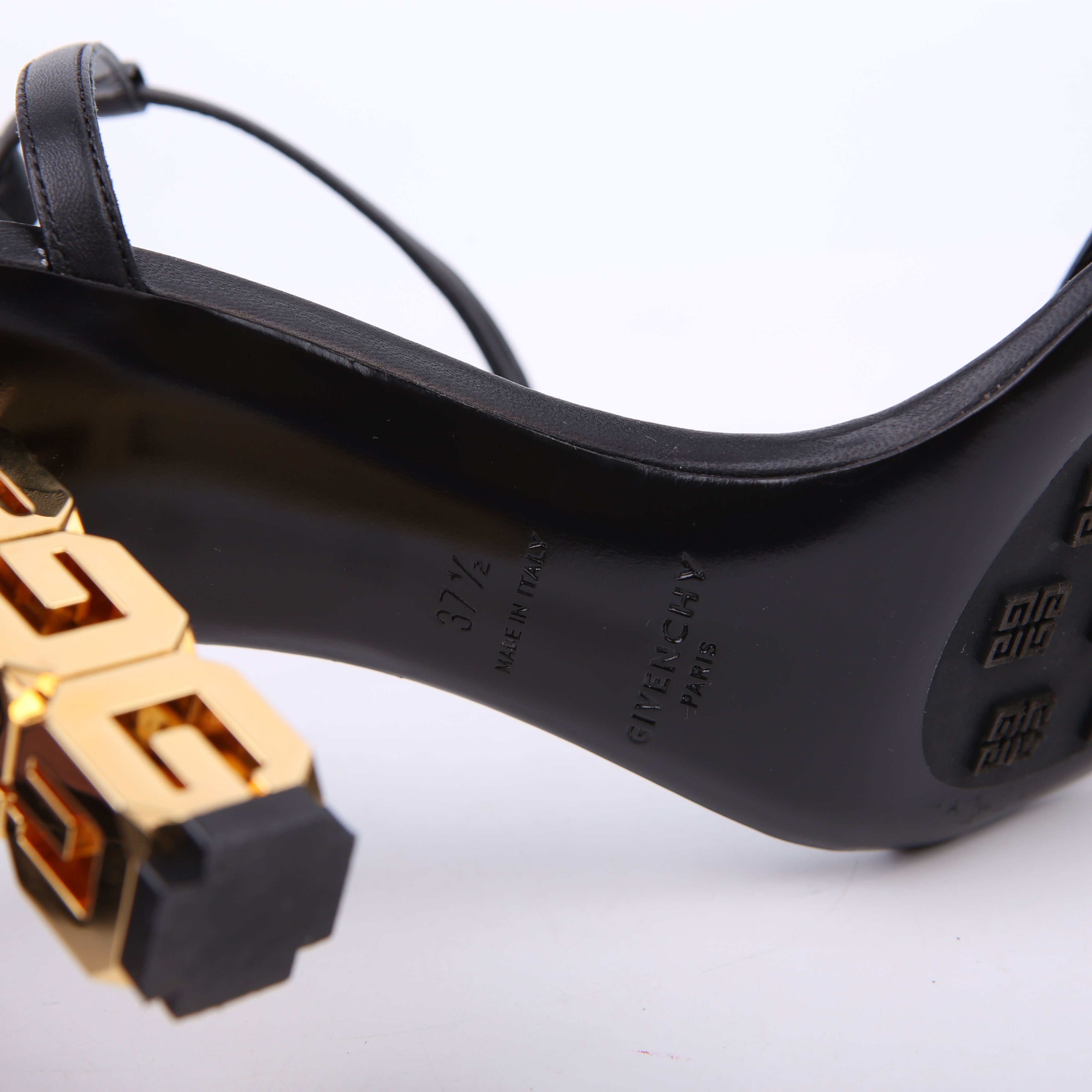 G Cube Sandal Heels Size 37.5 Black/Gold