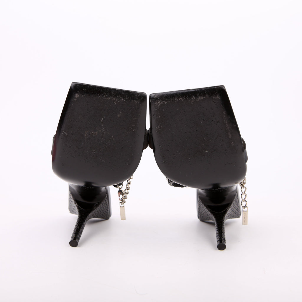 Ankle Strap Sandal Heels Size 37.5 Black