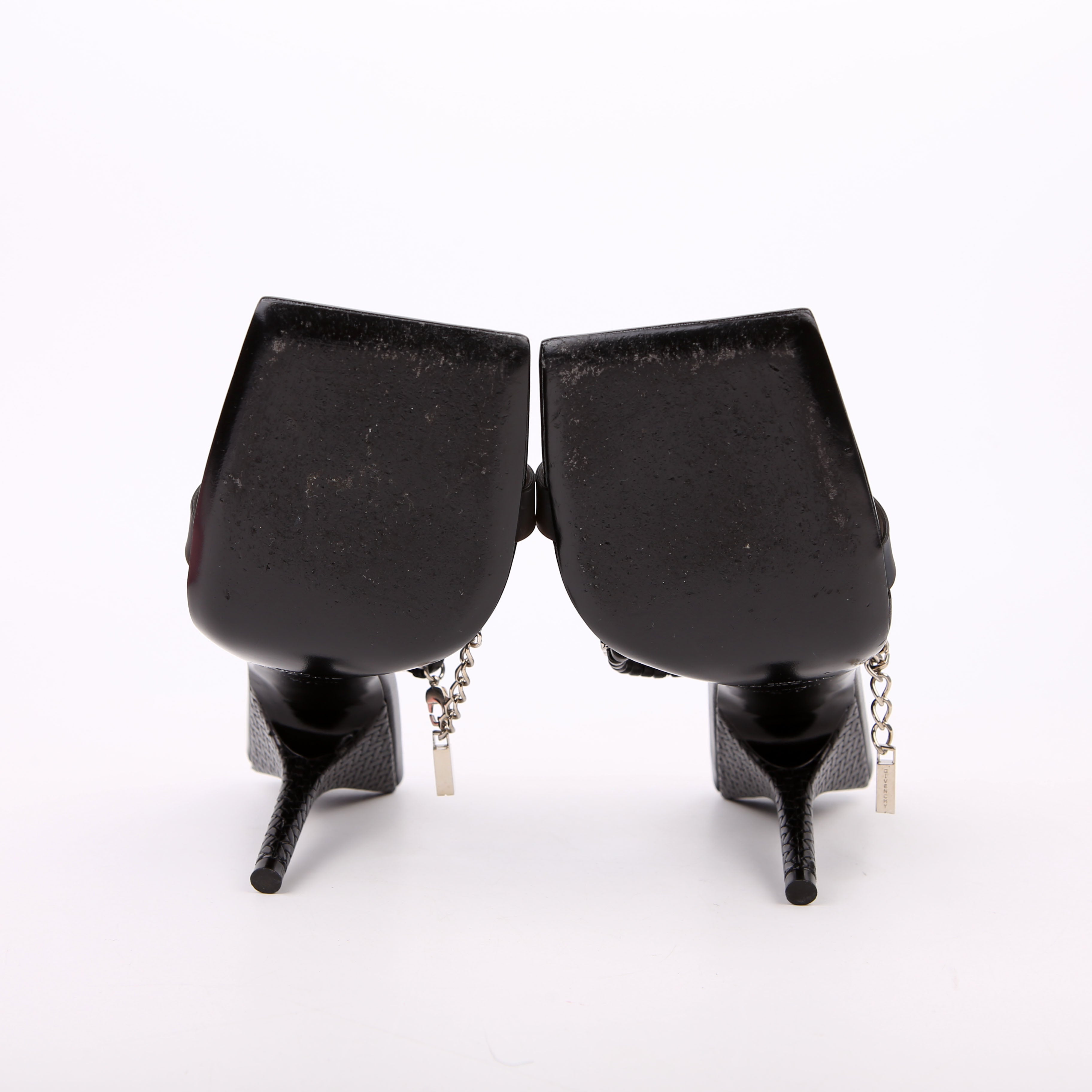 Ankle Strap Sandal Heels Size 37.5 Black