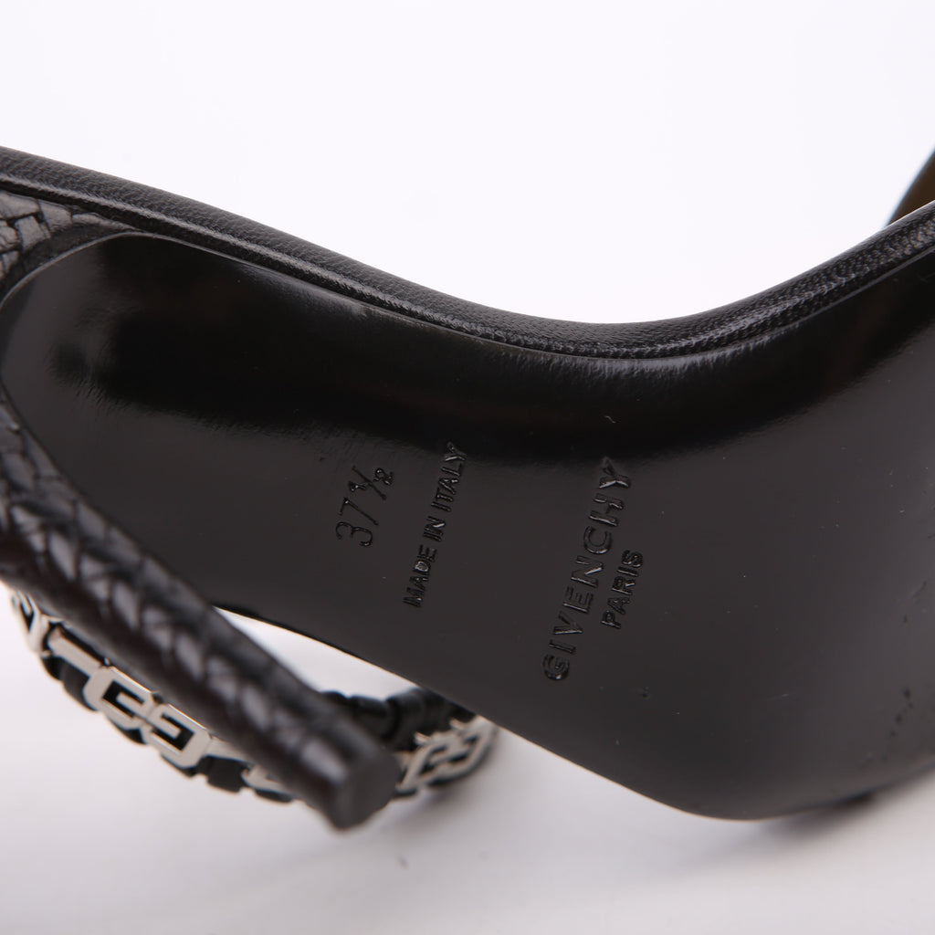 Ankle Strap Sandal Heels Size 37.5 Black