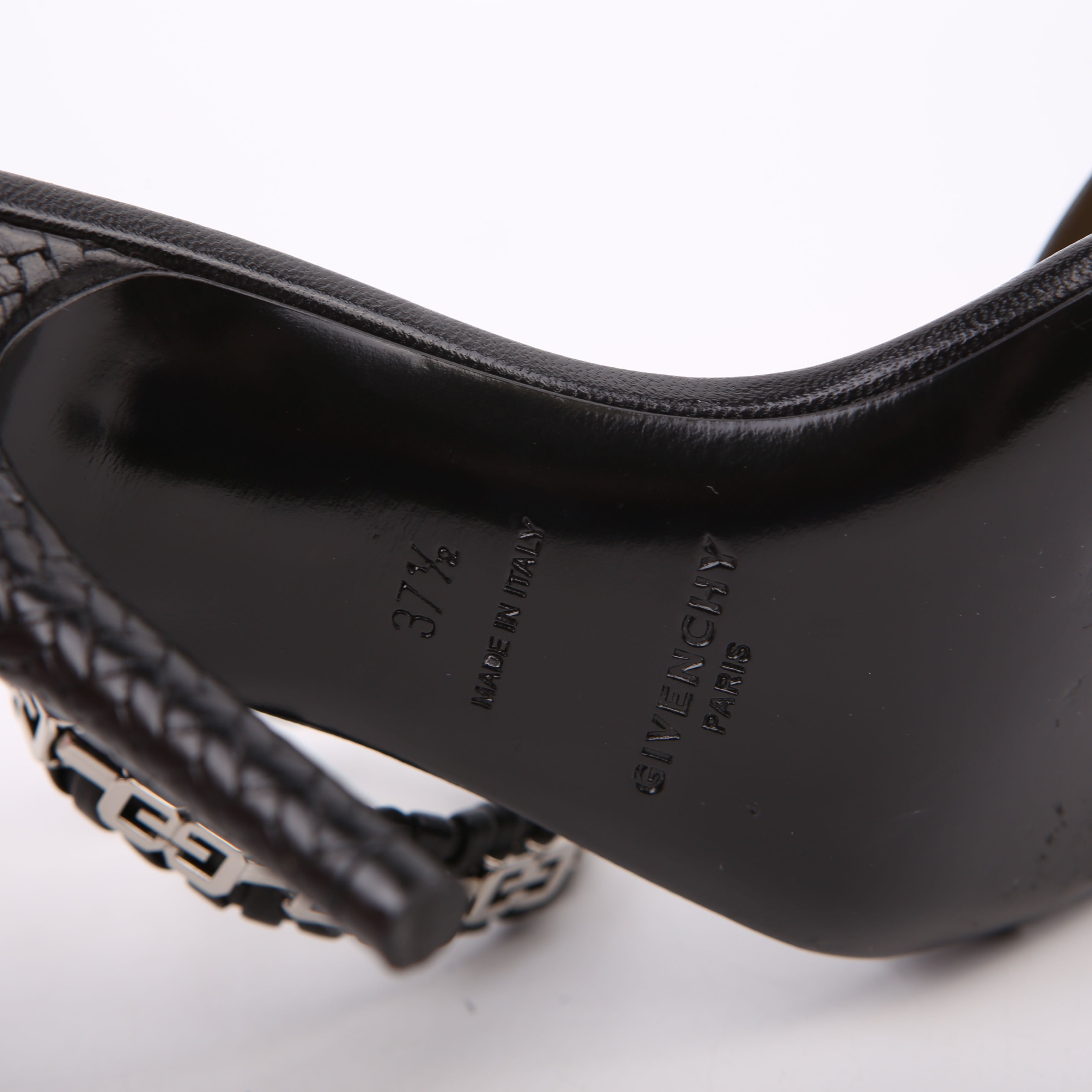 Ankle Strap Sandal Heels Size 37.5 Black