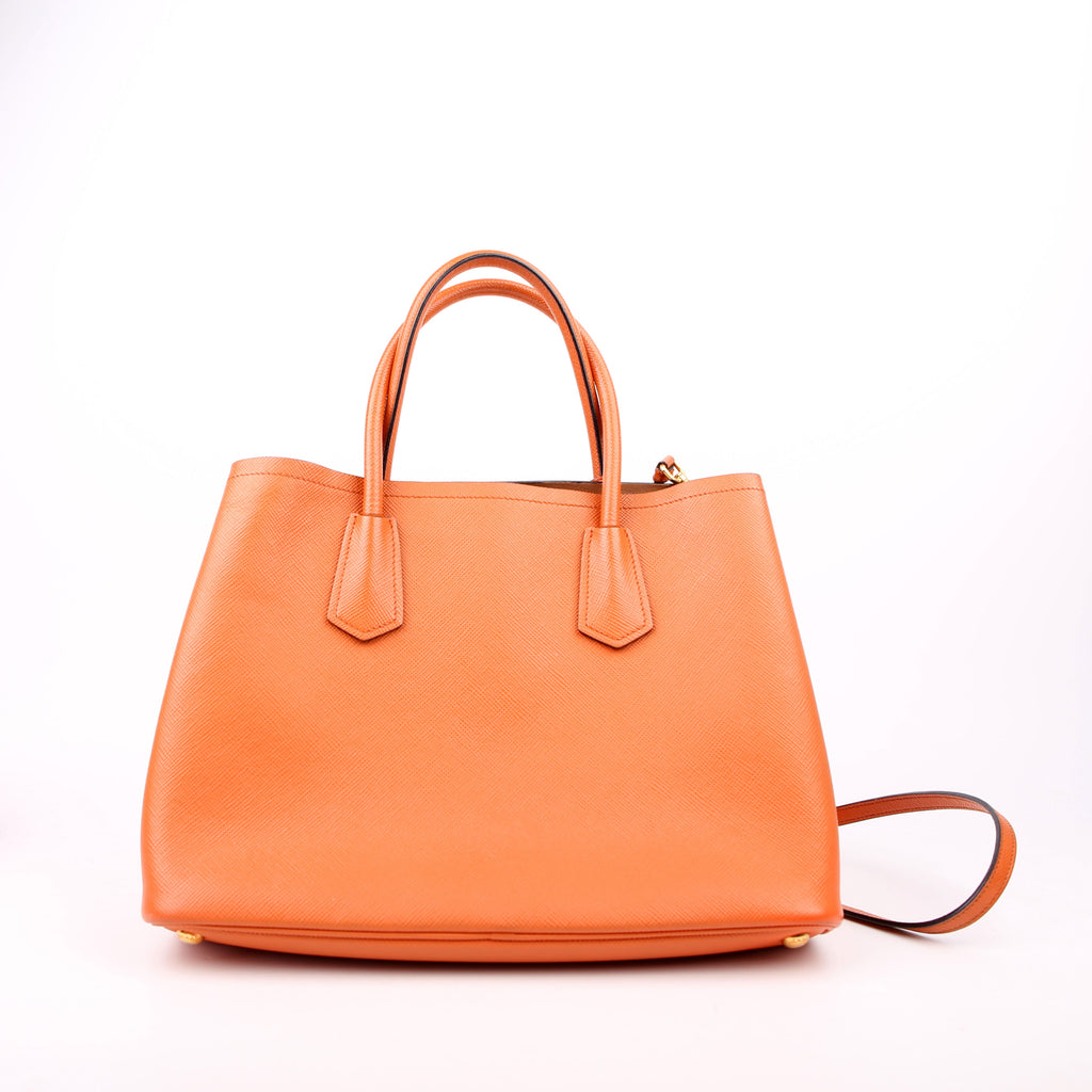 Prada Saffiano Cuir Double Large Orange