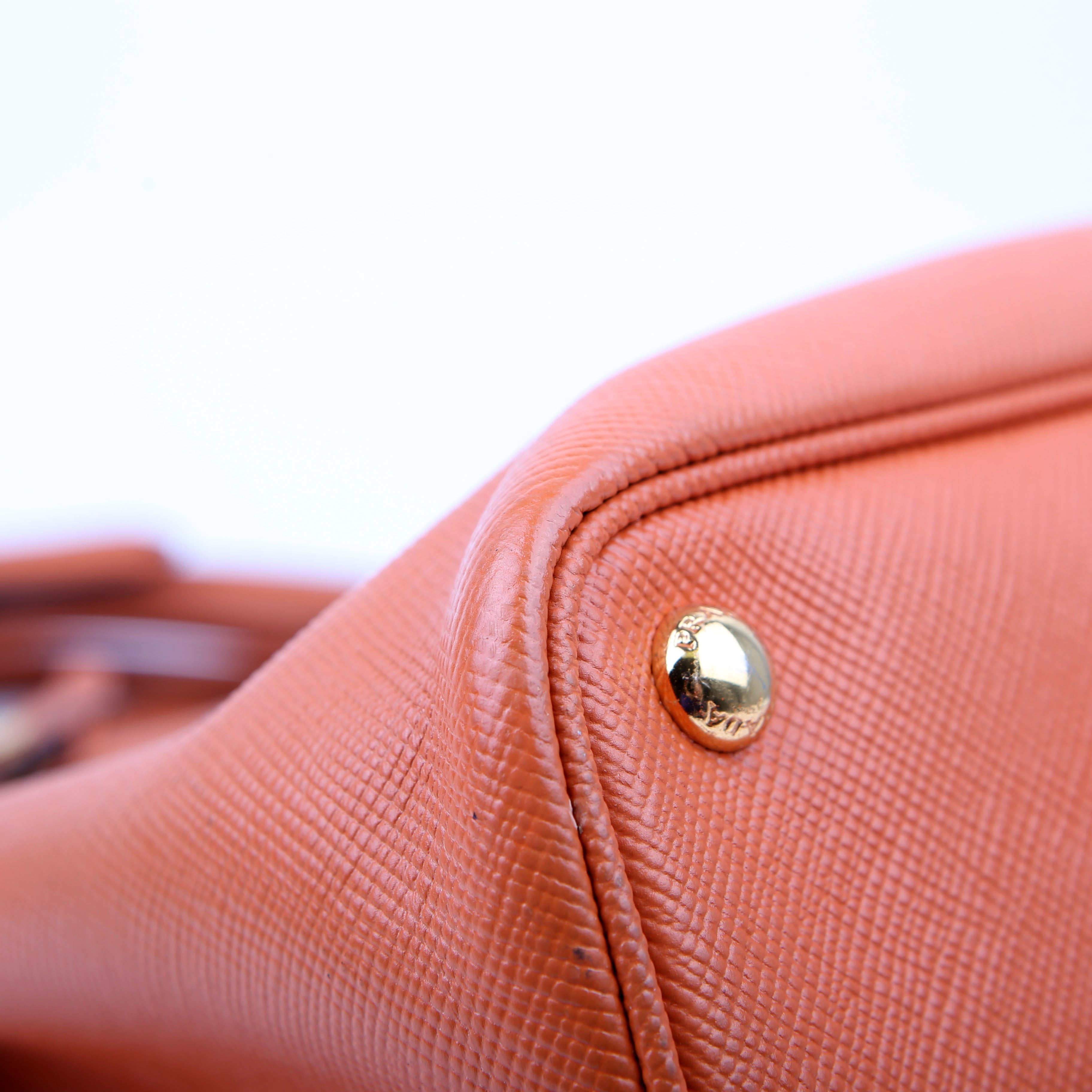 Prada Saffiano Cuir Double Large Orange