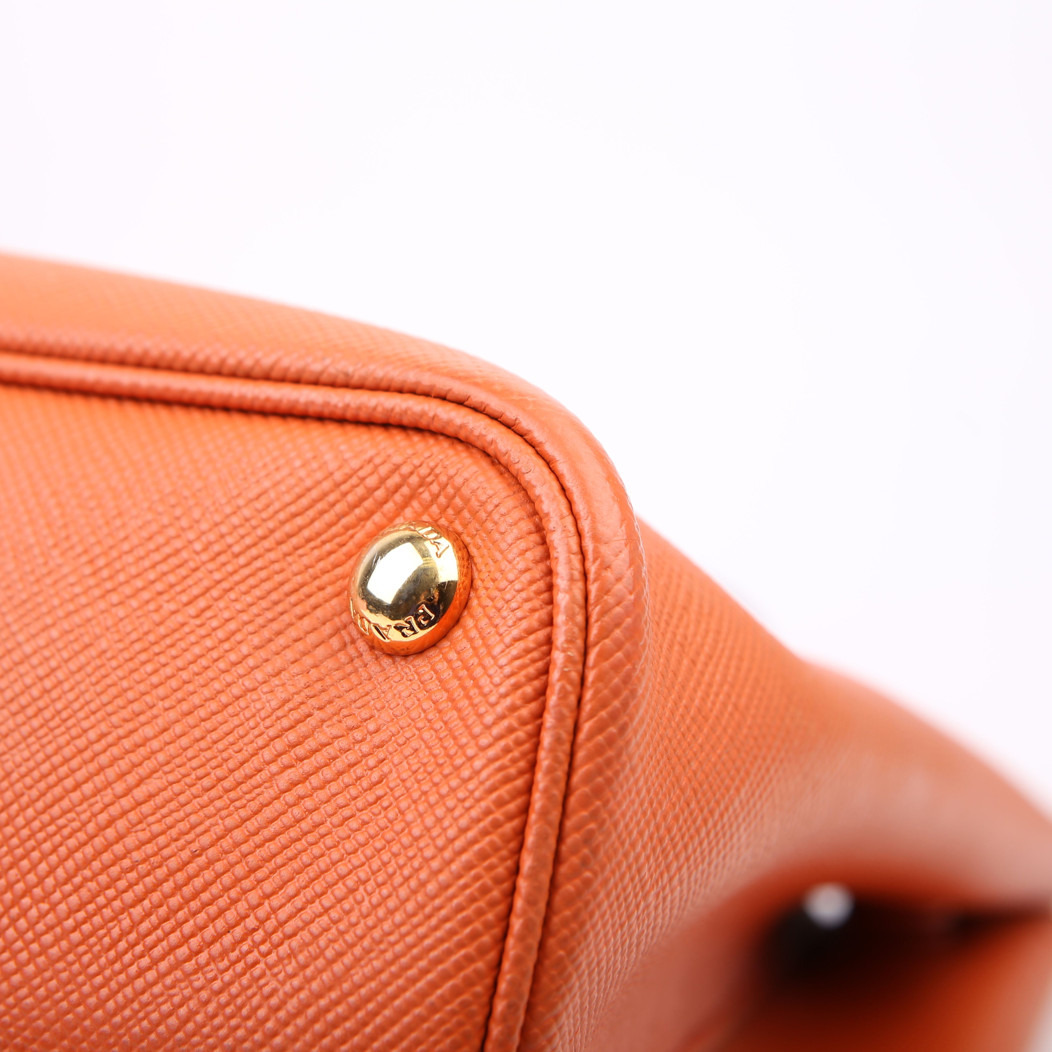 Prada Saffiano Cuir Double Large Orange