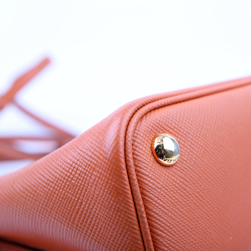 Prada Saffiano Cuir Double Large Orange