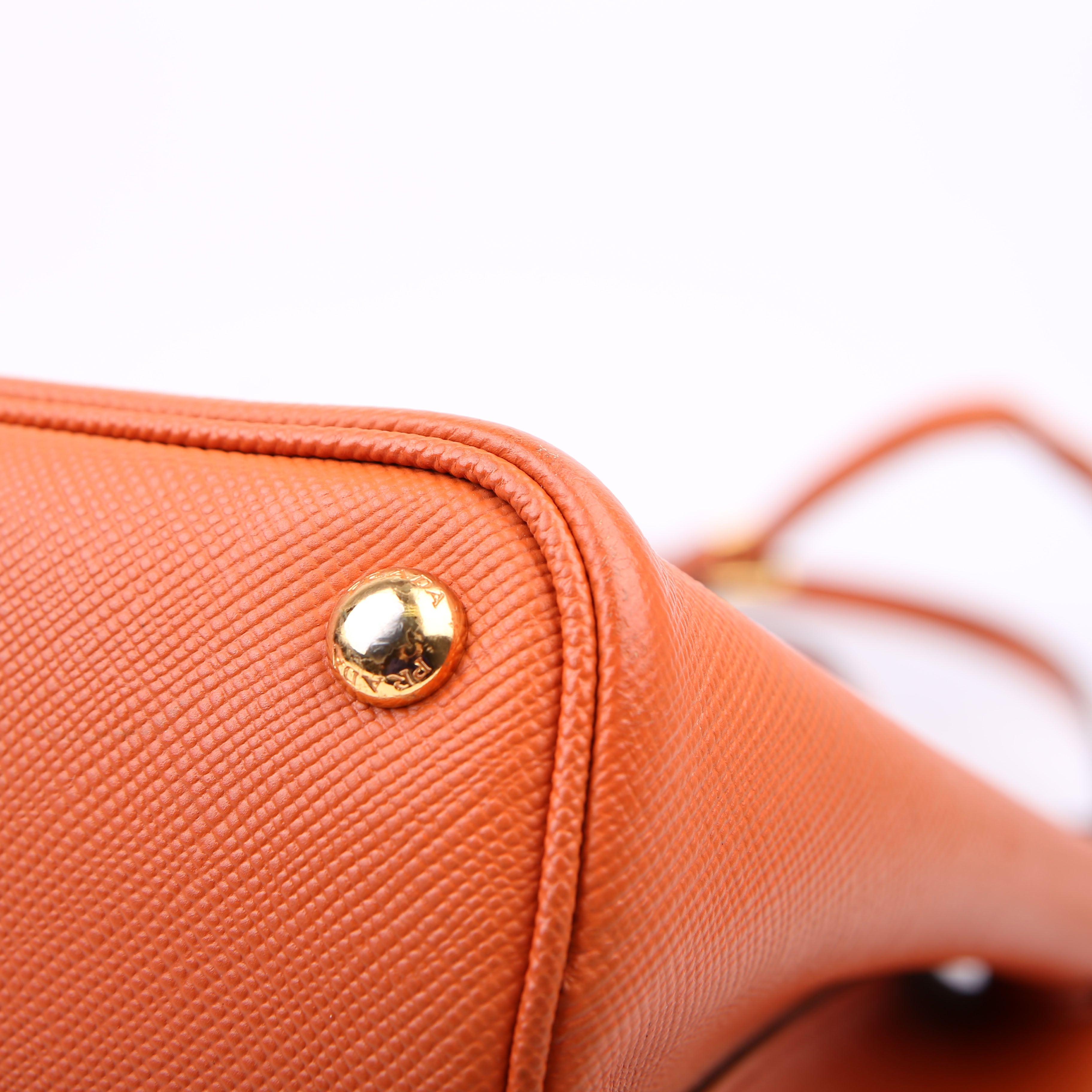 Prada Saffiano Cuir Double Large Orange
