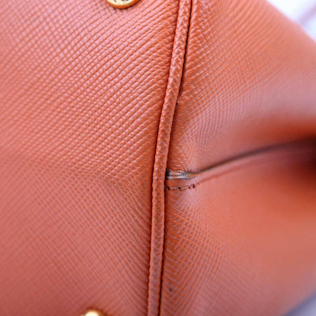 Prada Saffiano Cuir Double Large Orange