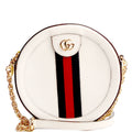 Gucci 550618 Ophidia Leather Round Small Crossbody White