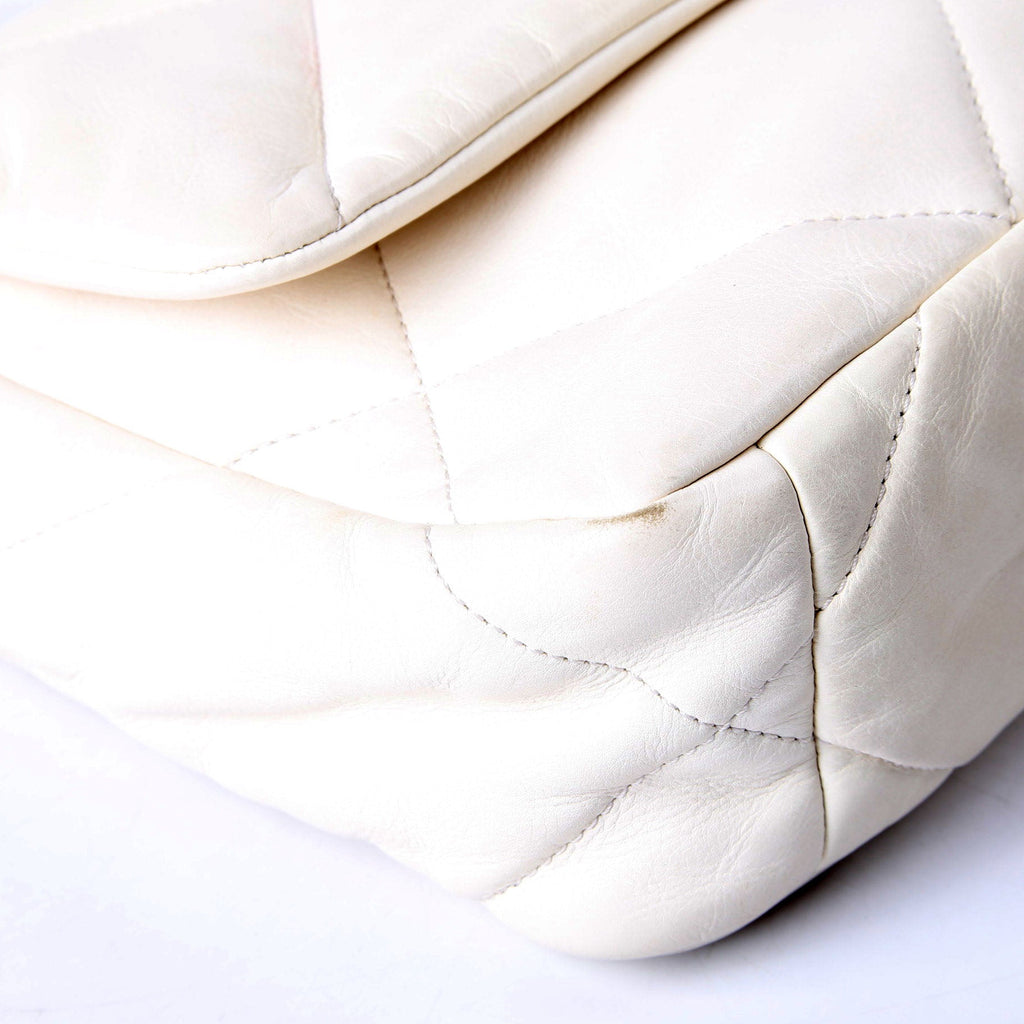 Quilted Lambskin 19 Small Flap RFID White