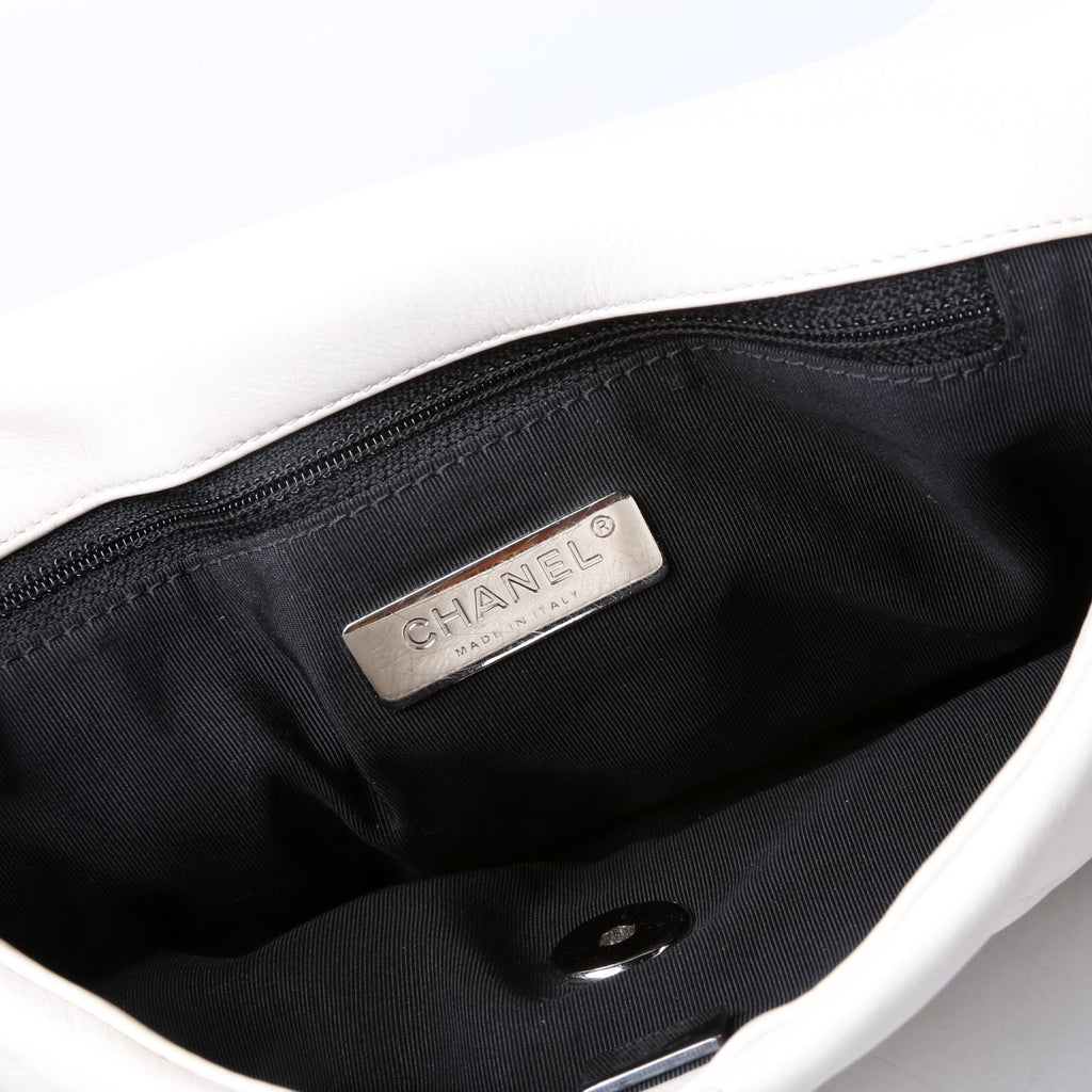 Quilted Lambskin 19 Small Flap RFID White