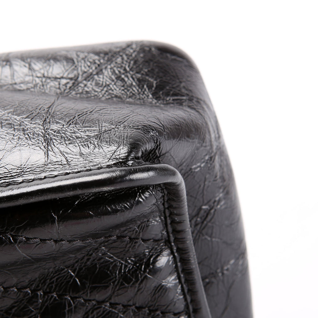 SAINT LAURENT Niki Medium Crinkle Leather 633158 Black