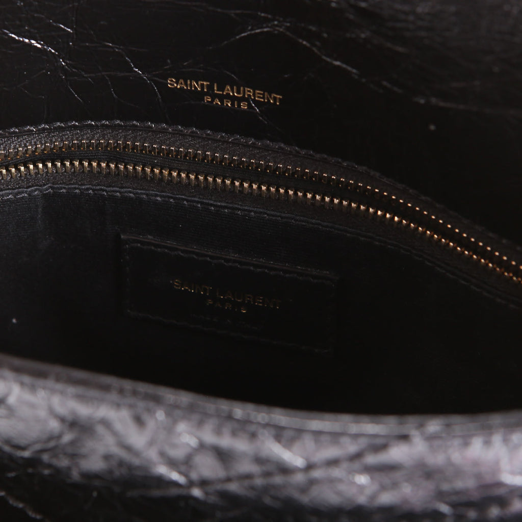 SAINT LAURENT Niki Medium Crinkle Leather 633158 Black