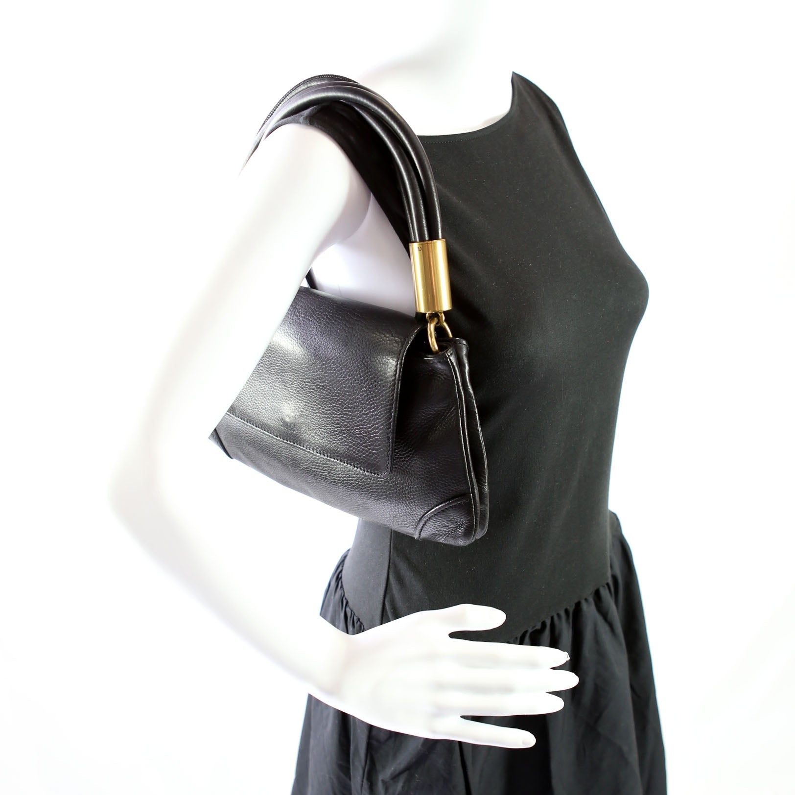 108596 Leather Lady Satchel Vintage Black