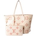 Neverfull With Wallet MM Bicolor Empreinte Cream