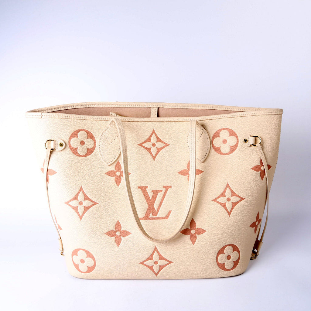 Neverfull With Wallet MM Bicolor Empreinte Cream