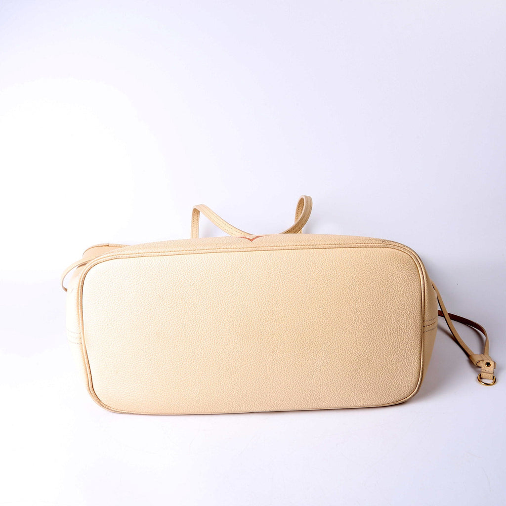 Neverfull With Wallet MM Bicolor Empreinte Cream