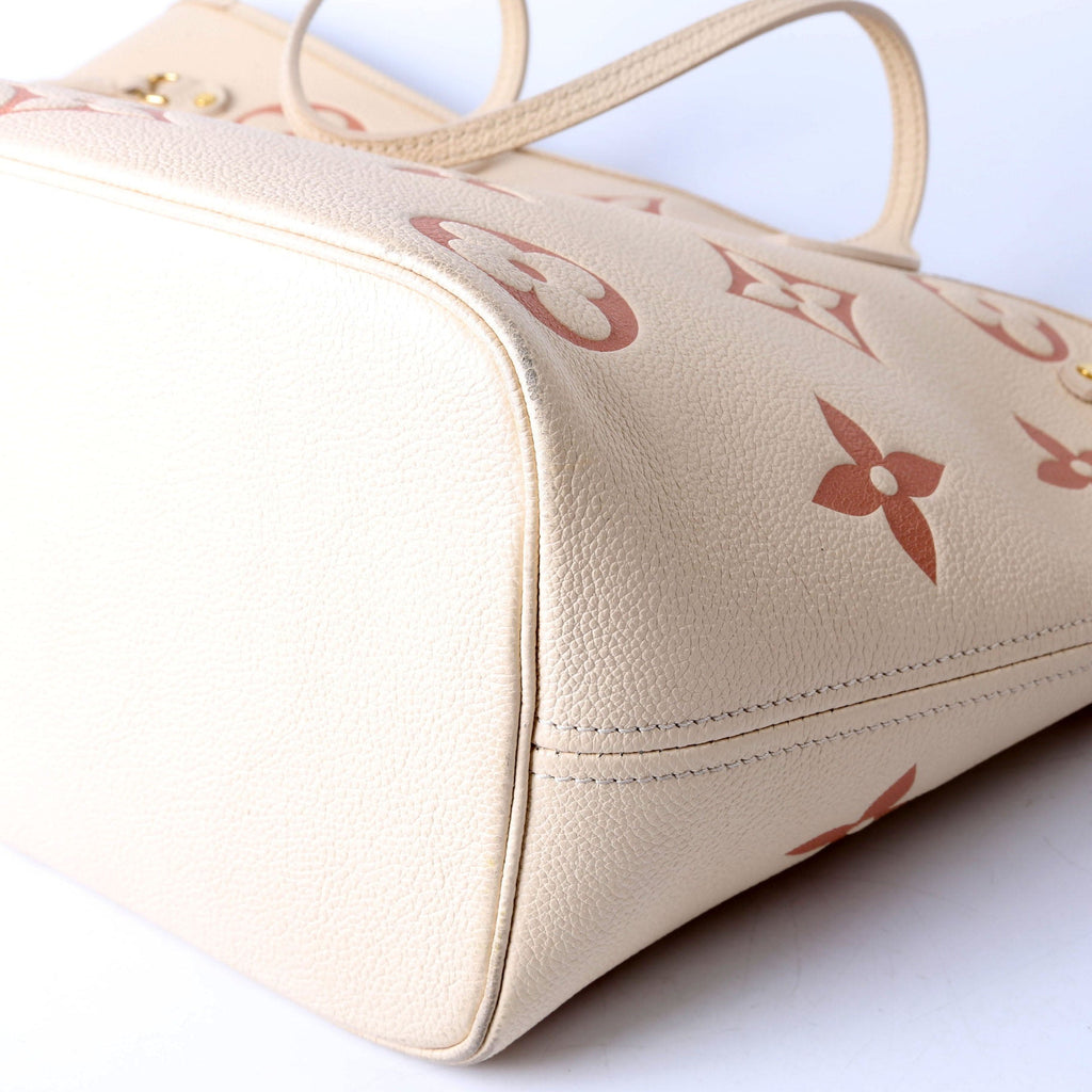Neverfull With Wallet MM Bicolor Empreinte Cream