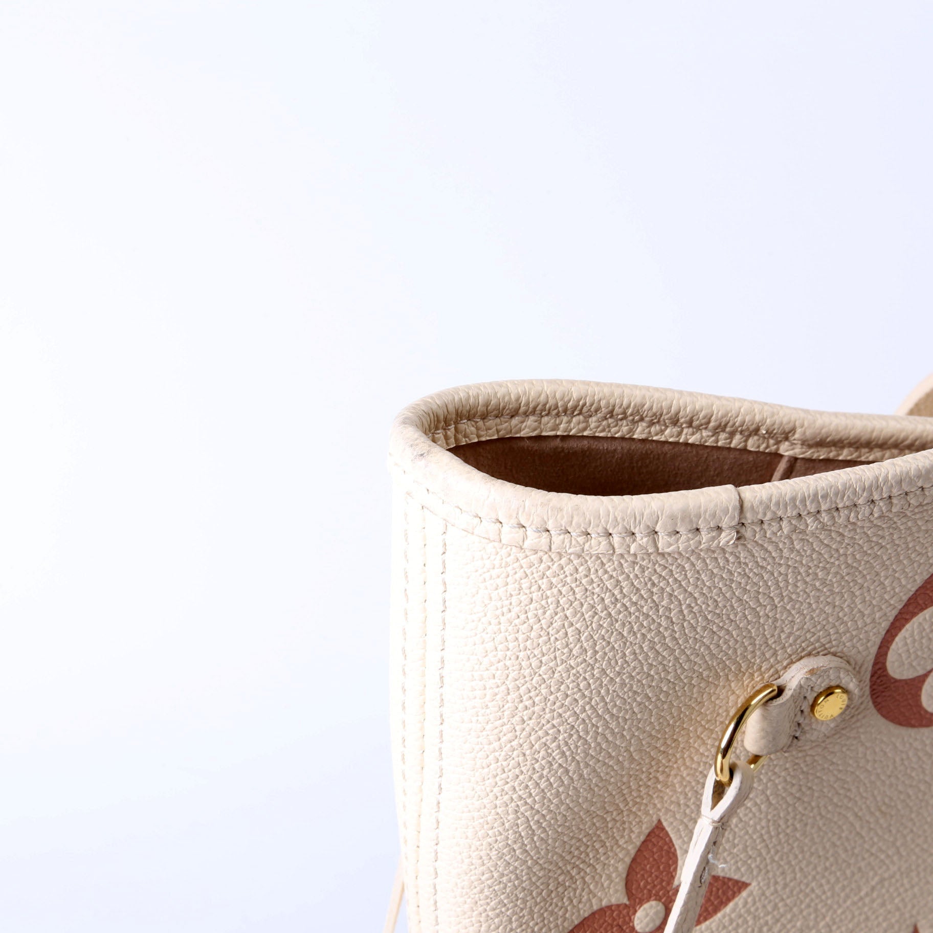 Neverfull With Wallet MM Bicolor Empreinte Cream