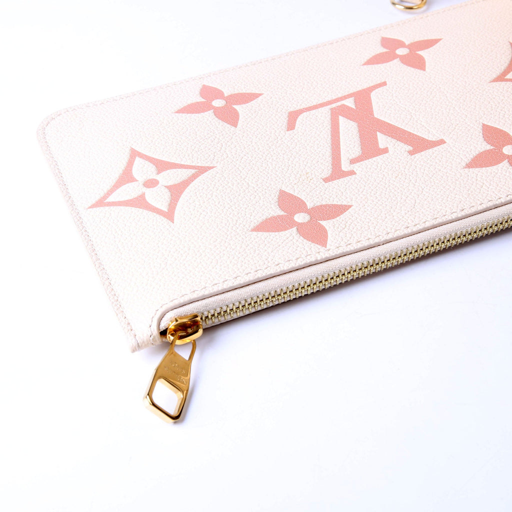 Neverfull With Wallet MM Bicolor Empreinte Cream