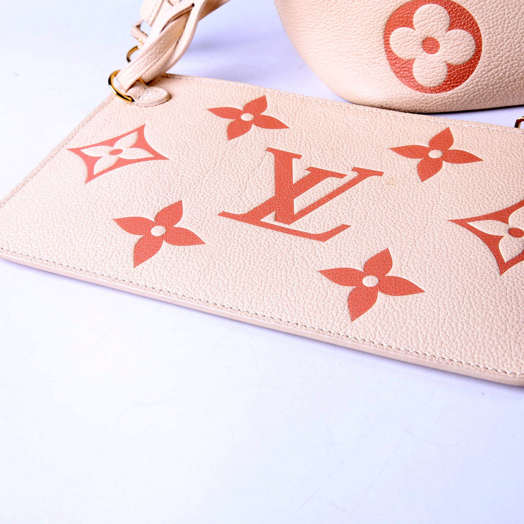 Neverfull With Wallet MM Bicolor Empreinte Cream
