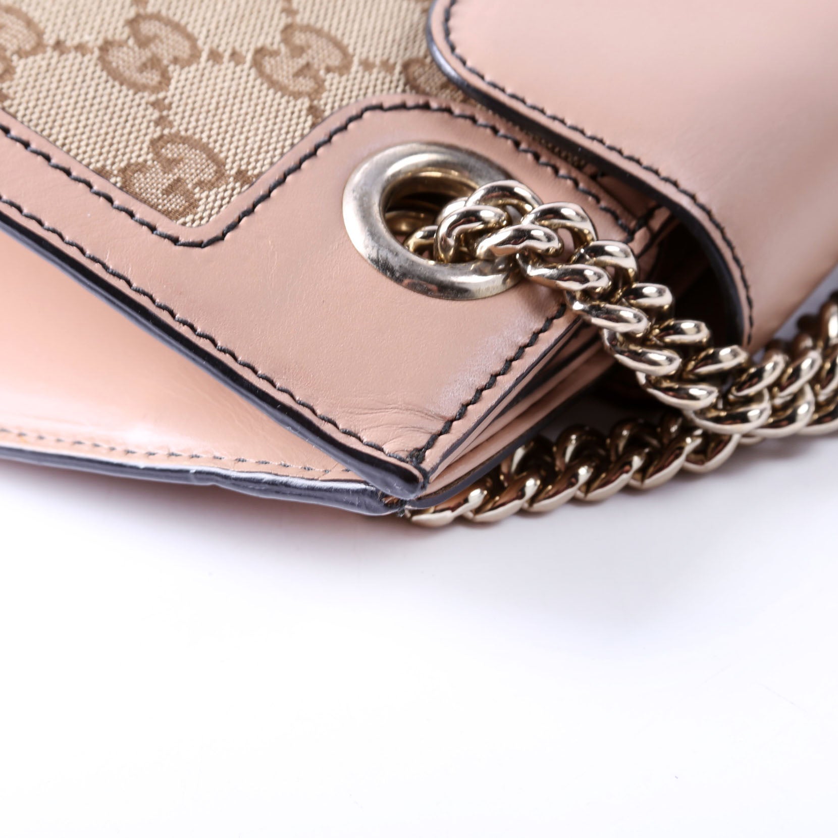 295403 GG Canvas Emily Chain Shoulder Bag Tan