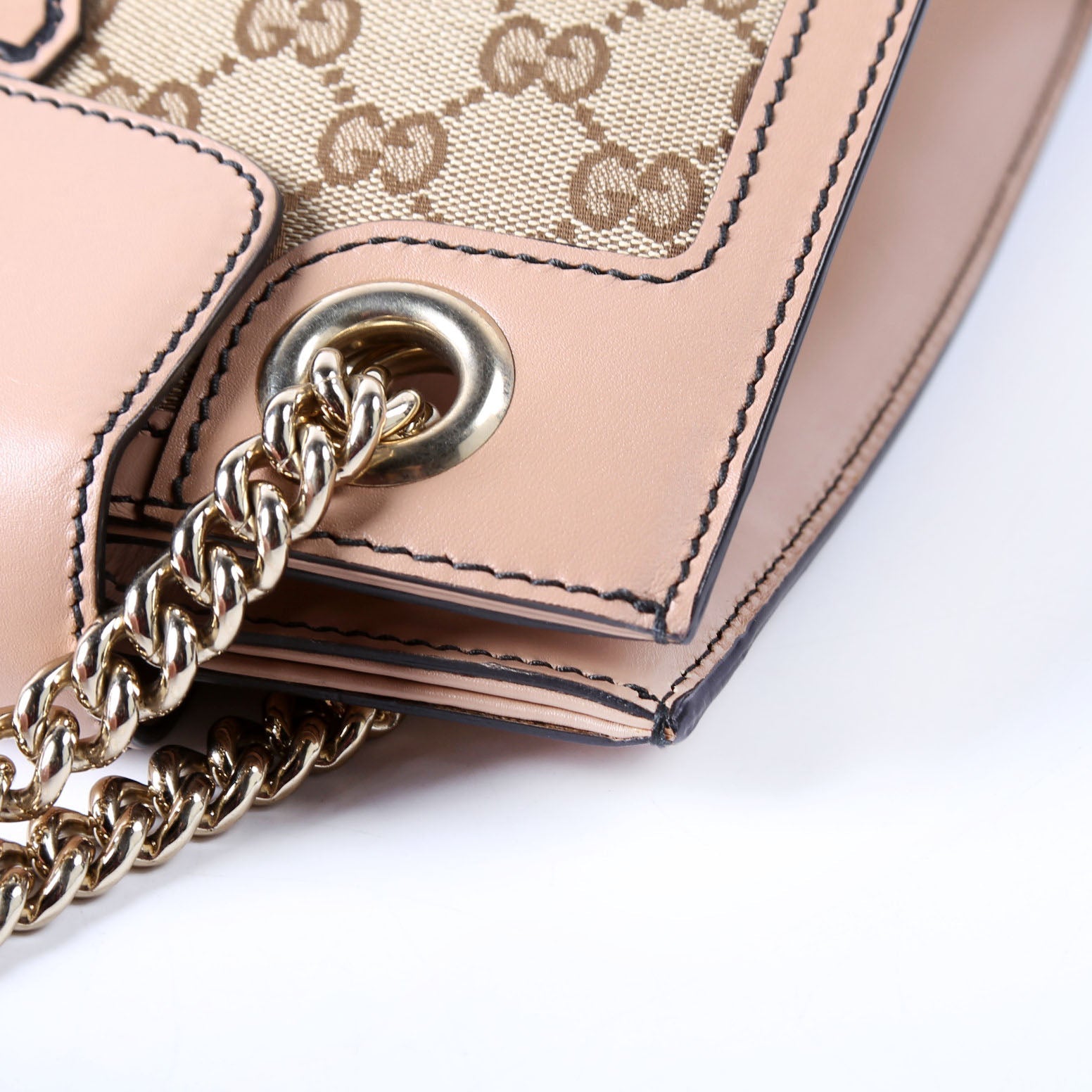 295403 GG Canvas Emily Chain Shoulder Bag Tan
