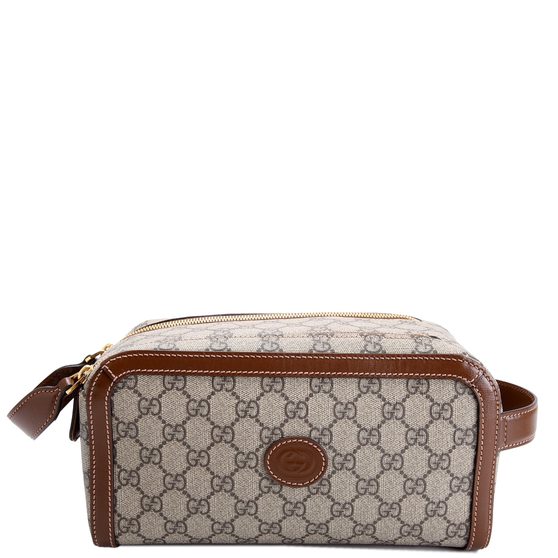 Gucci 730116 GG Supreme Interlocking G Pouch Brown