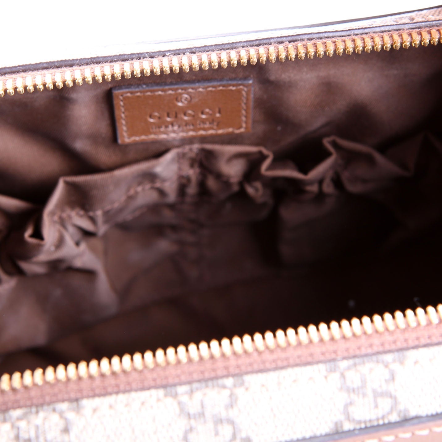 Gucci 730116 GG Supreme Interlocking G Pouch Brown