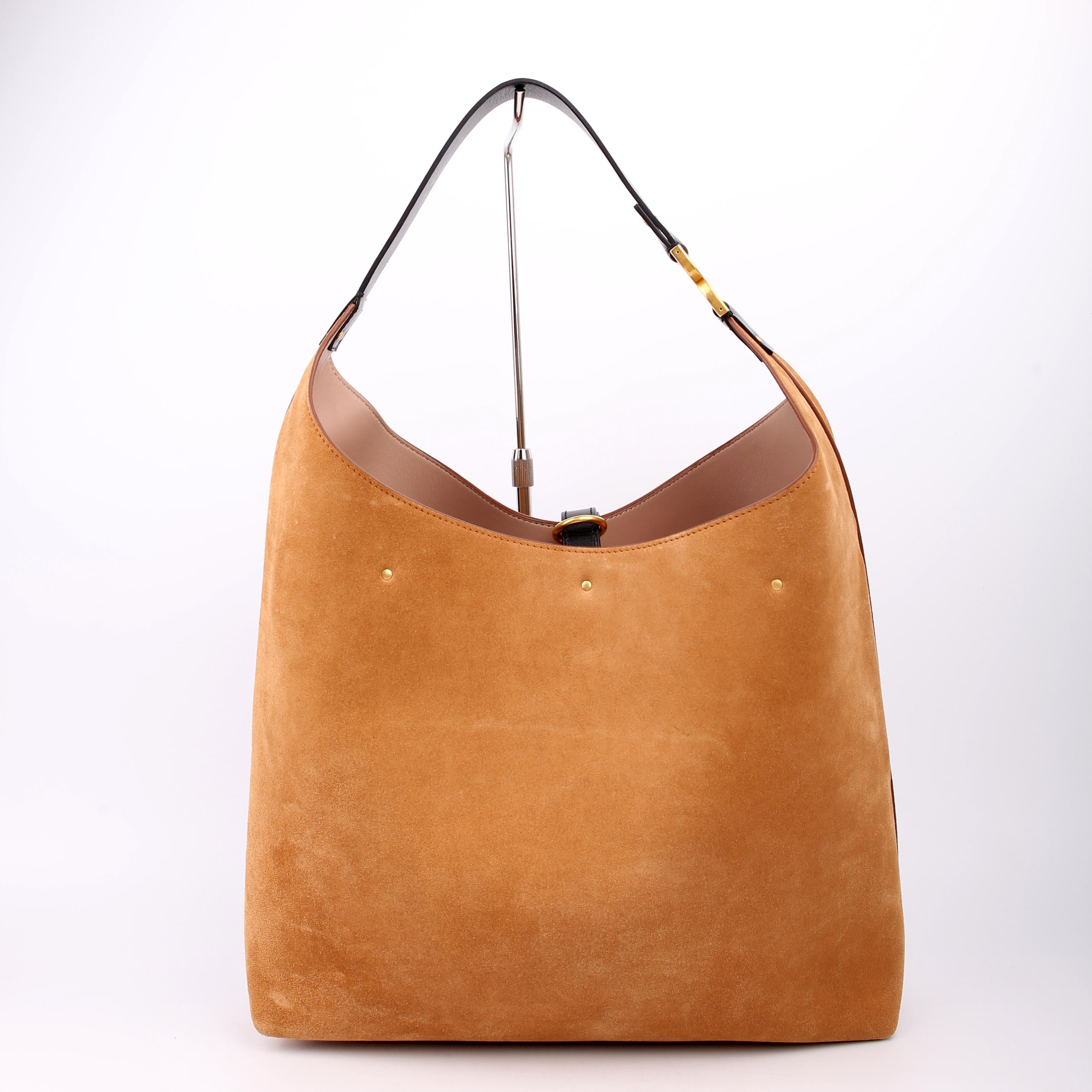 Marcie Hobo Nubuck Leather Brown