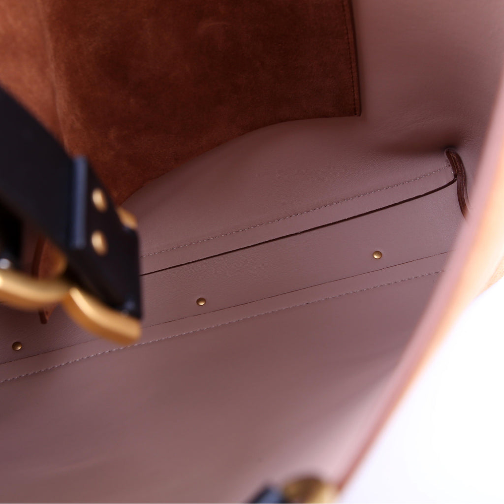 Marcie Hobo Nubuck Leather Brown