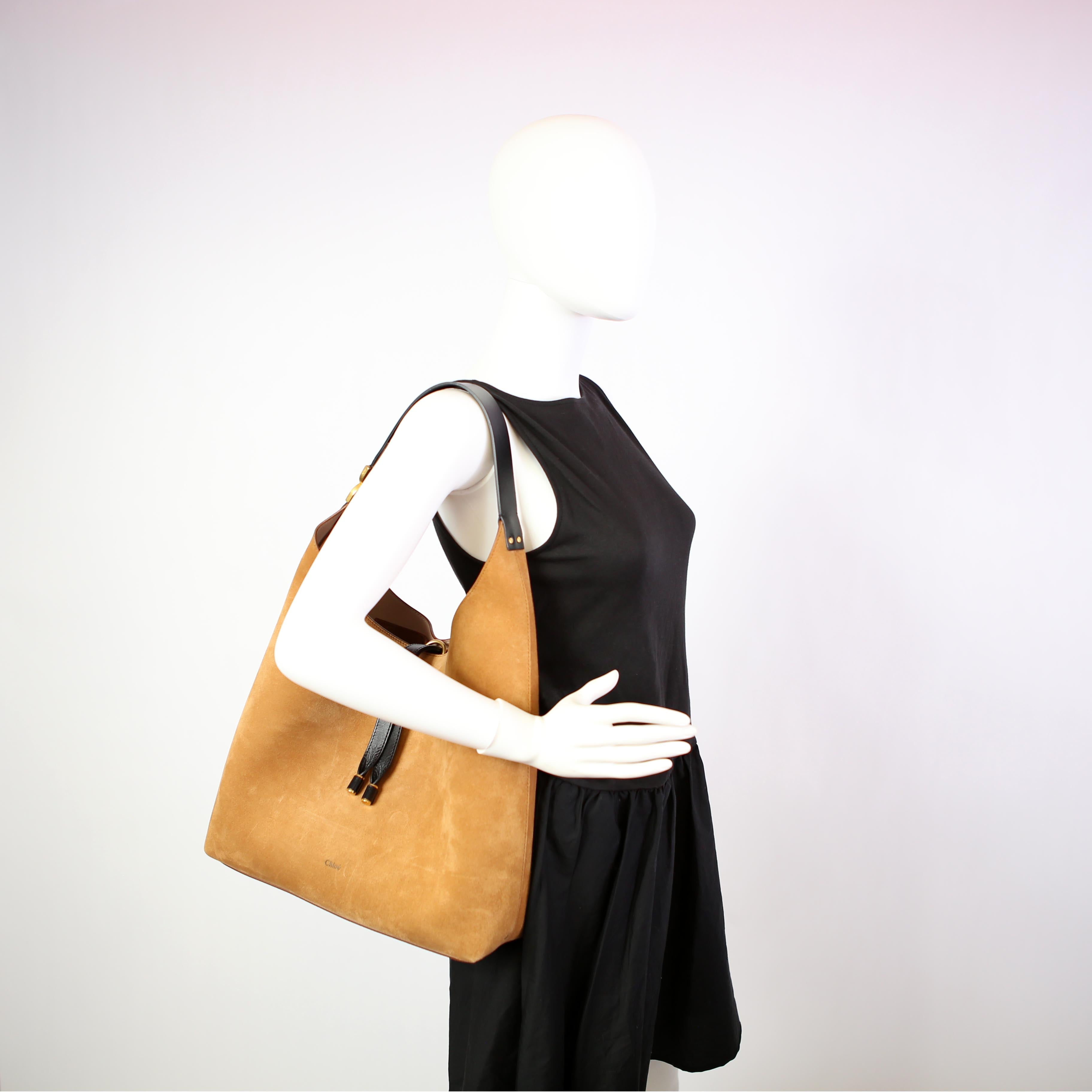 Marcie Hobo Nubuck Leather Brown