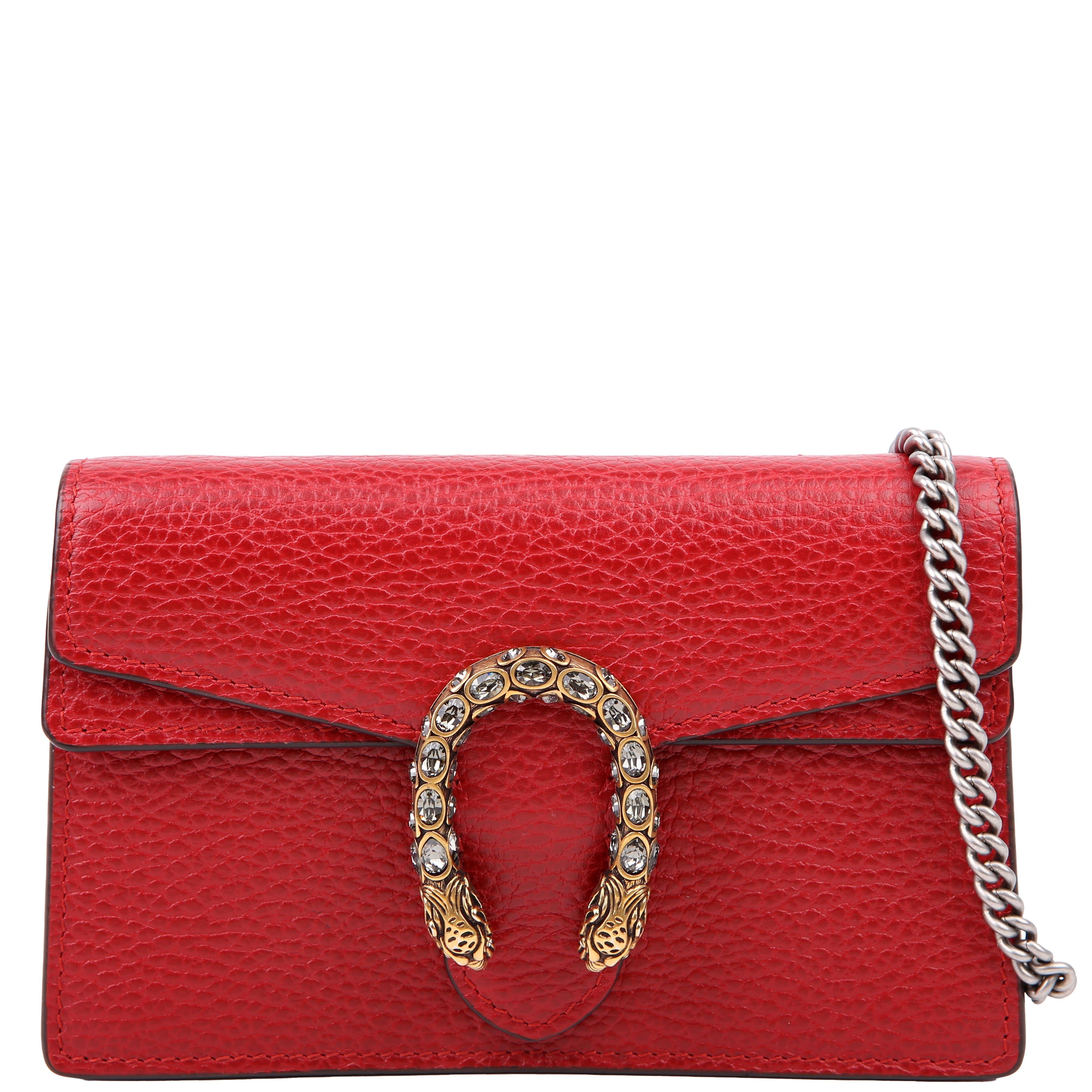 476432 Dionysus Leather Super Mini Red