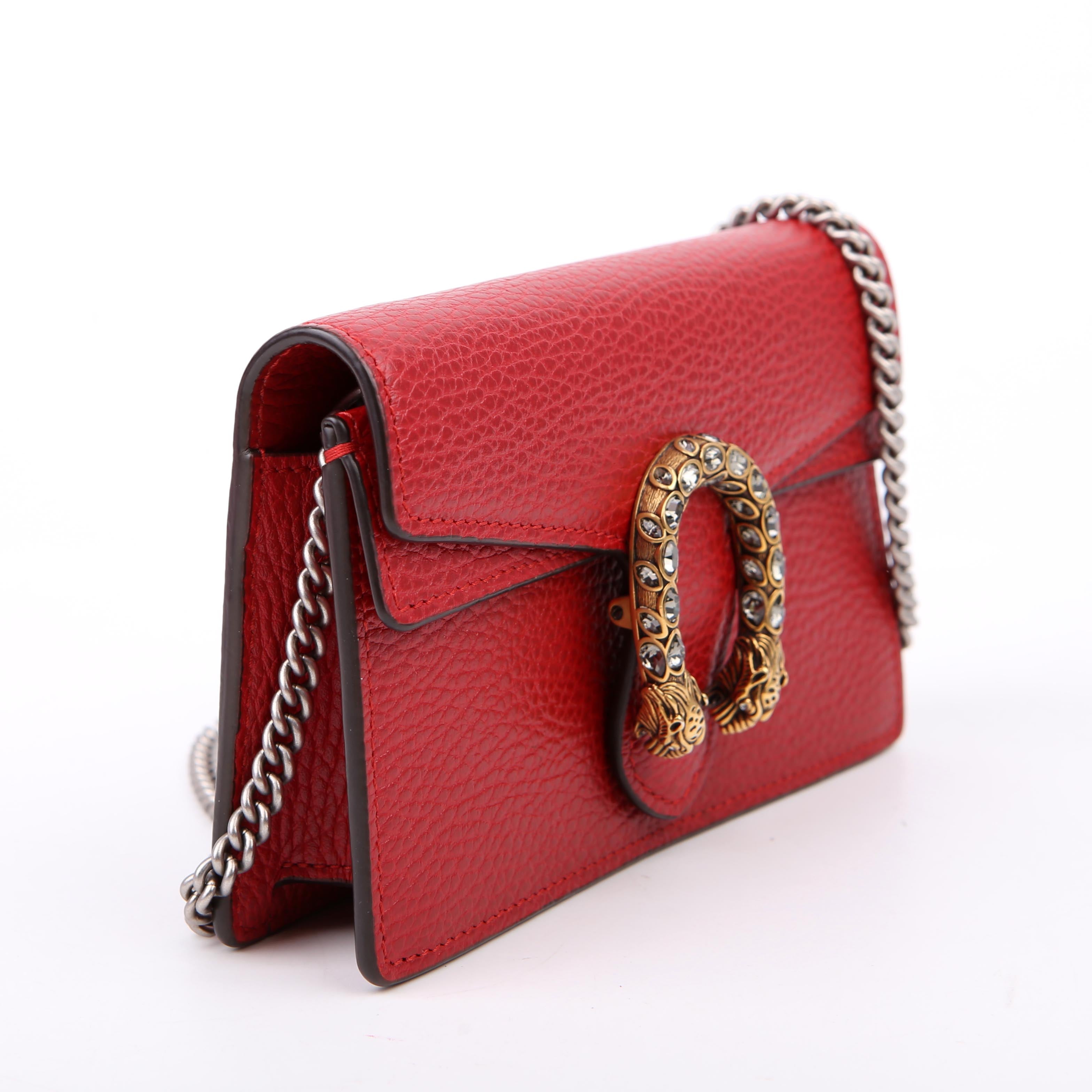 476432 Dionysus Leather Super Mini Red