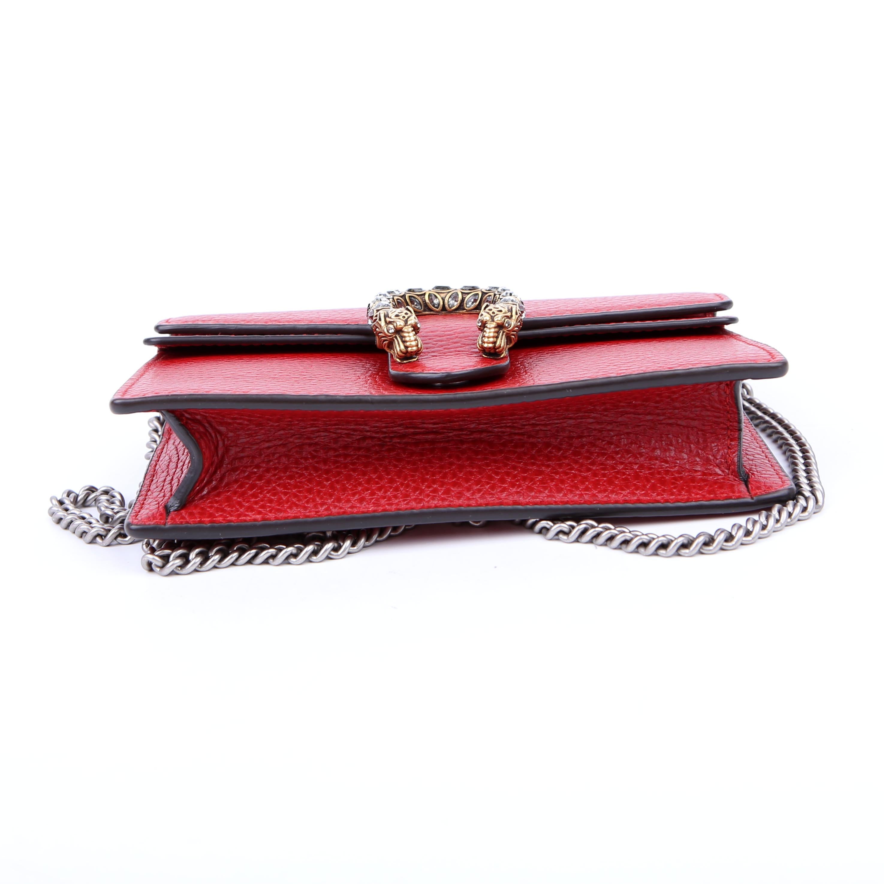476432 Dionysus Leather Super Mini Red