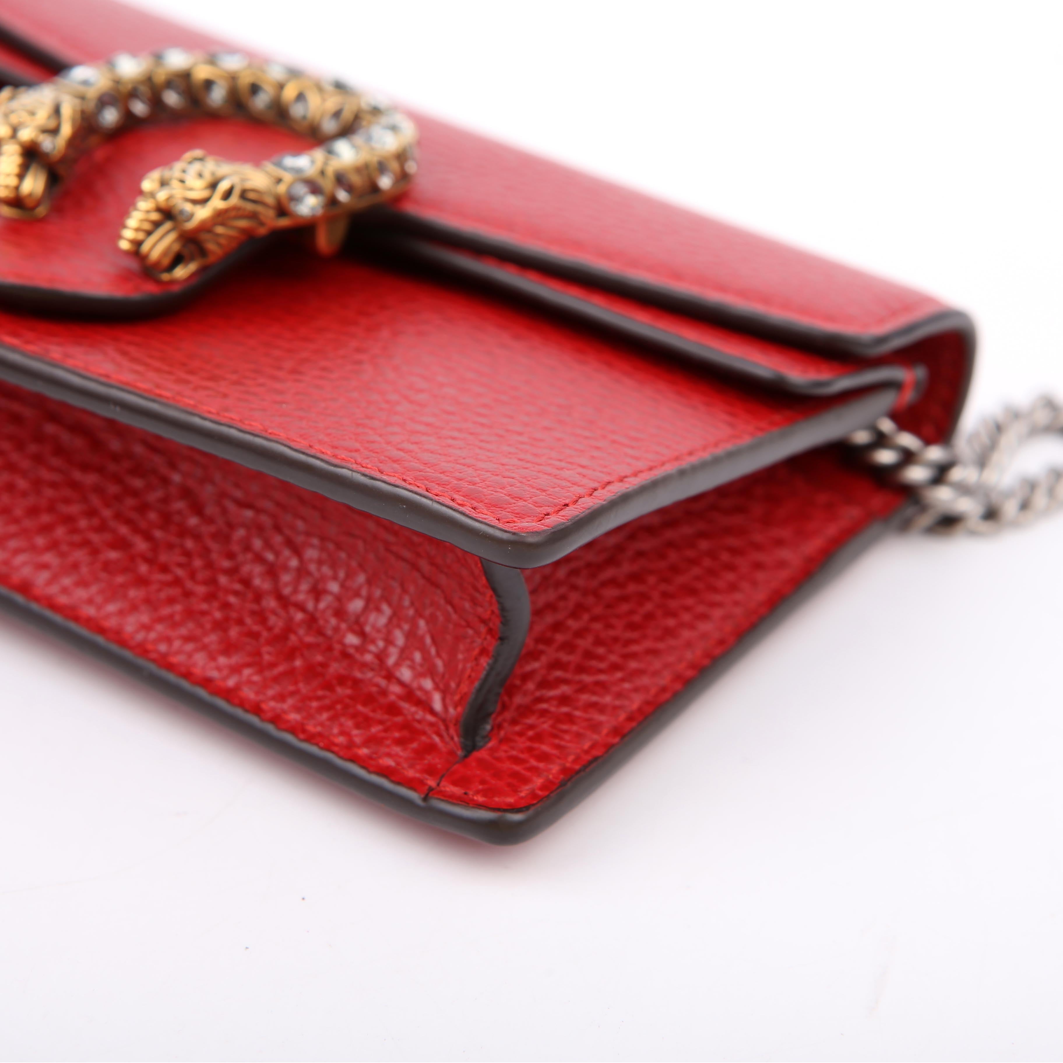 476432 Dionysus Leather Super Mini Red