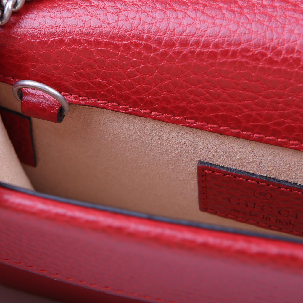 476432 Dionysus Leather Super Mini Red