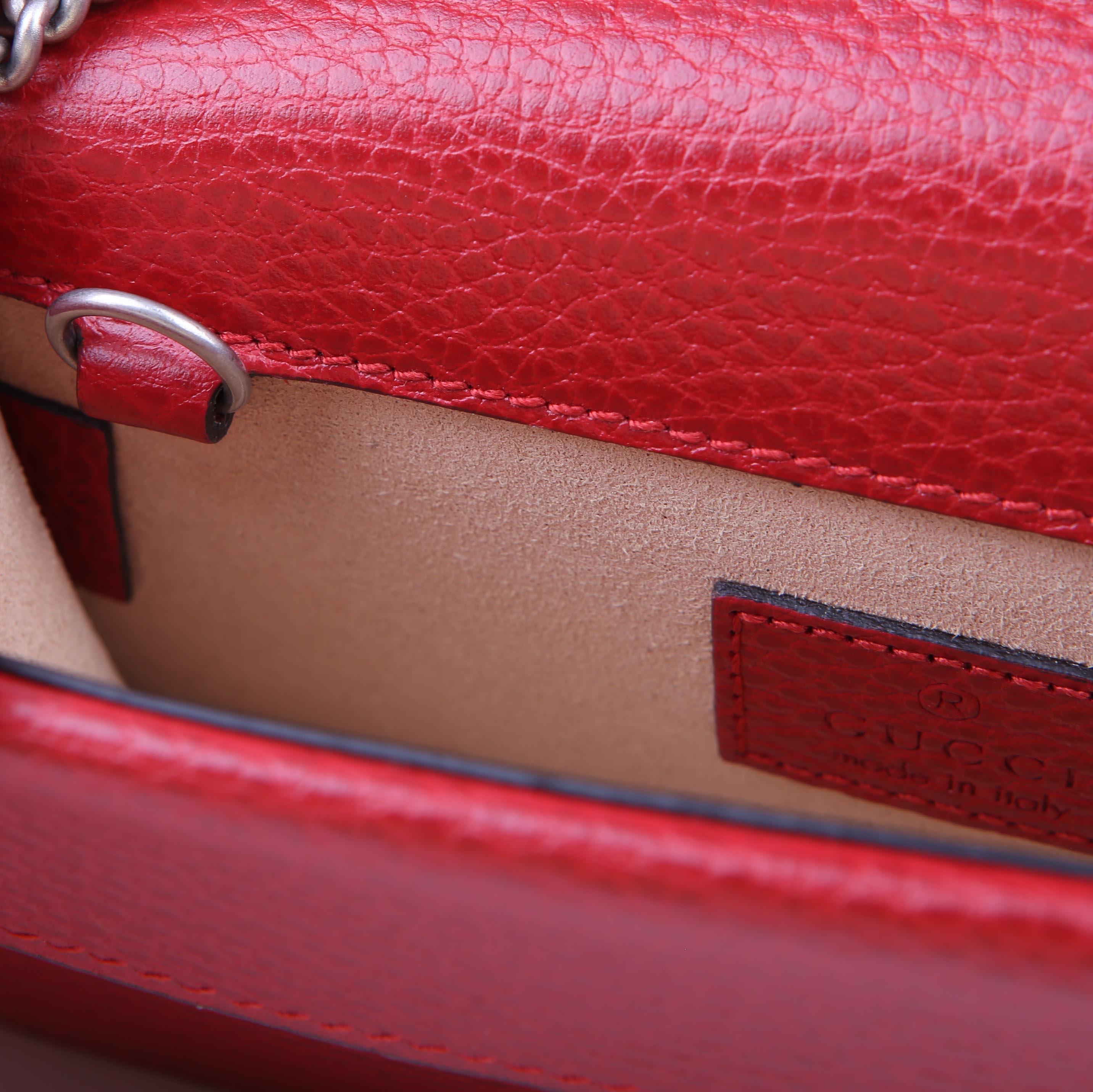 476432 Dionysus Leather Super Mini Red