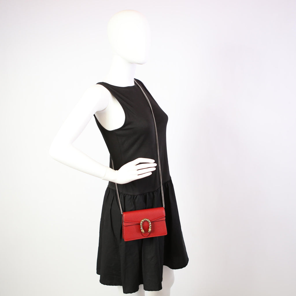 476432 Dionysus Leather Super Mini Red