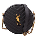 SAINT LAURENT Grain De Round Camera Bag Black
