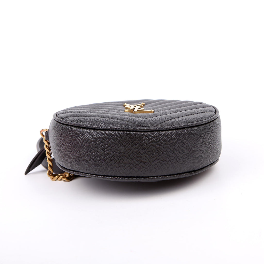 SAINT LAURENT Grain De Round Camera Bag Black