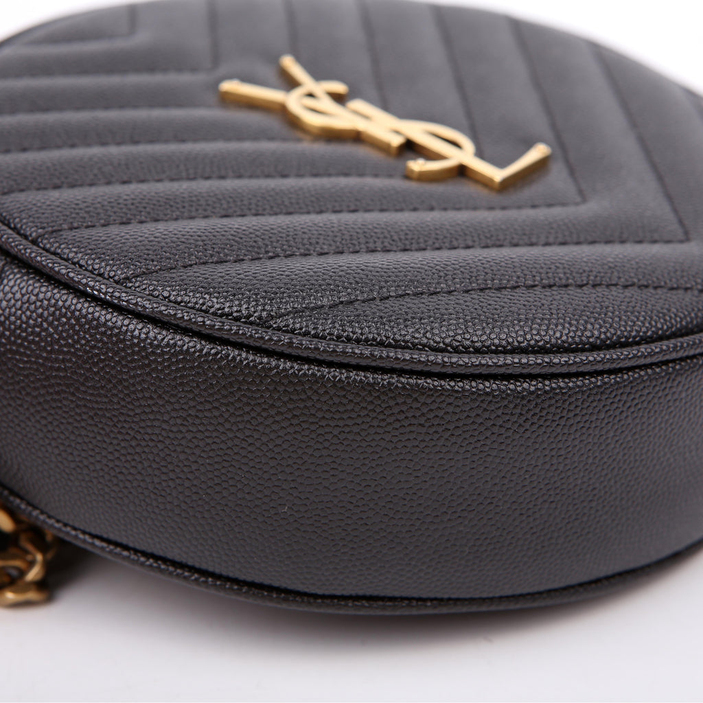SAINT LAURENT Grain De Round Camera Bag Black
