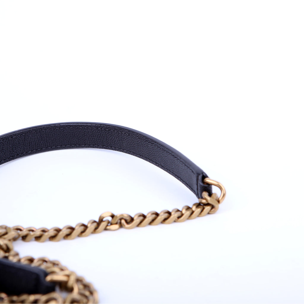 SAINT LAURENT Grain De Round Camera Bag Black